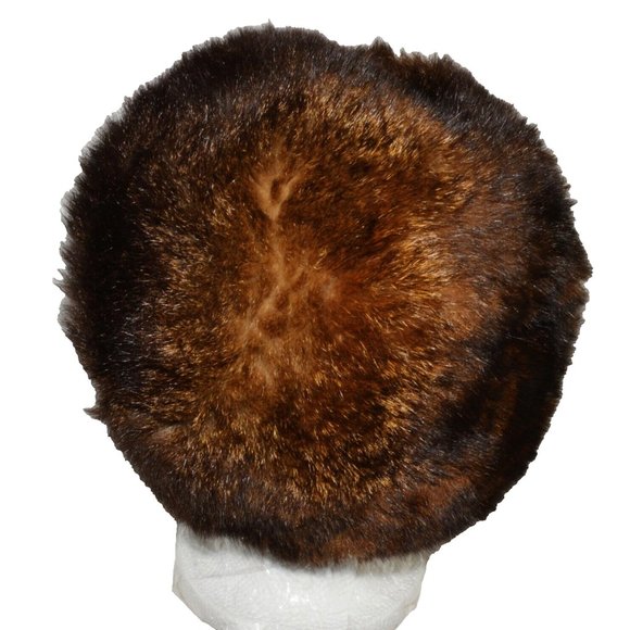 EVANS CHICAGO VTG 70\'s SZ XS DARK BROWN VINTAGE OPOSSUM FUR HAT main image 6